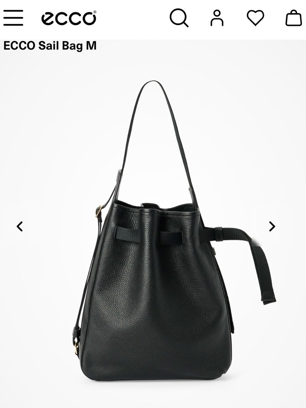 Ecco Black Pebble Leather Shoulder Bag